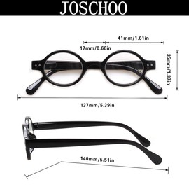 JOSCHOO 5 Pack Retro Round Reading Glasses Mini Small Comfortable Readers for Women Men (5 Mix, 0.5)