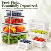 Produce Storage Containers for Fridge with Removable Colanders & Locking