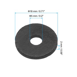 PATIKIL M5 Rubber Flat Washer, 8 Pack 5mm ID 18mm OD 2mm Thick Sealing Spacer Gasket Ring for Faucet Pipe Water Hose Fastener Bolt, Black