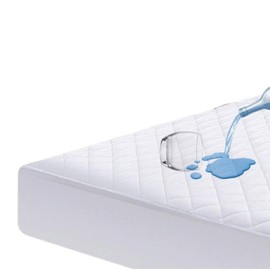 IMFAA Quilted Waterproof Double Size Extra Deep 40Cm Elastic Skirt Mattress Protector/Topper Cover Anti Allergy and Breathable (Double-40(137x190) Cm)