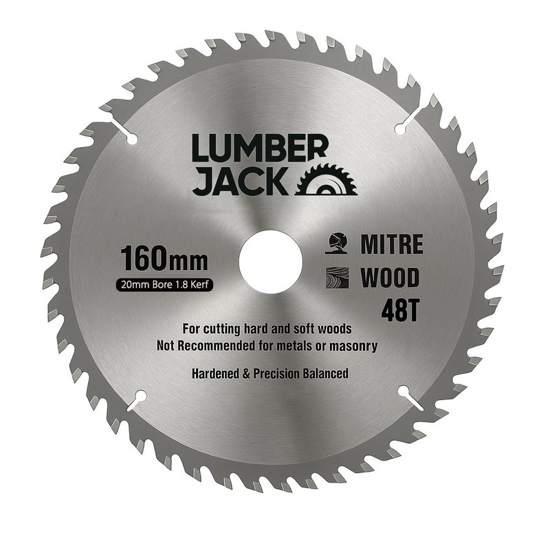 LUMBER JACK 160mm Circular Saw Blade, 48T Carbide Teeth, 20mm