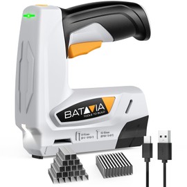 BATAVIA Electric Staple Gun, 2-in-1 Cordless T50 Stapler & Brad Nailer with 2000PCS Staples and Nails, 2000mAh Battery Powered, 4V Electric Stapler for Upholstery, Wood, DIY, Home Improvement