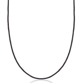 0103580420 Women's Necklace Silk Cord 2 mm Black Silk Cord for Jewellery Pendants, Fabric Chain with Lobster Clasp Made of 925 Sterling Silver Gold-Plated, Fabric