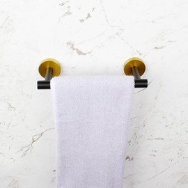 kimzcn 9-Inch Towel Bar SUS 304 Stainless Steel Towel Rack Wall Mounted Towel Rail Towel Rod for Bathroom Modern Style Black & Gold