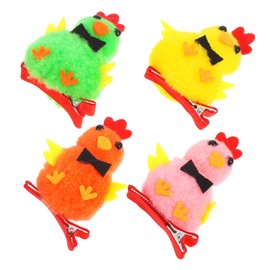 Mikinona Cute Easter Chick Hair Clip 4 Pack Kids Side Hair Decor Soft Charm Party Accessory Easter