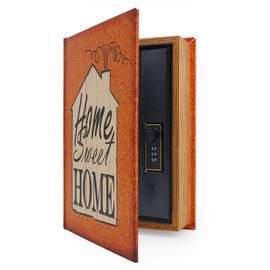 Diversion Book Safe, Antique Book Decorations Wooden,Decorative Books with Secret Compartment Combination/Key Lock, Money and Cash (Combination Lock, Home sweet Home)