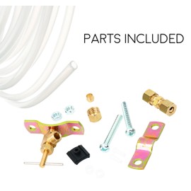 Ice Maker Supply Line and Humidifier Installation Kit for Refrigerators & Freezers, 1/4” x 25’ Poly Tubing, Includes Quick Connect Saddle Valve, Compression Fittings and Adapters