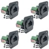 Jienk 5PCS RJ45 Female Panel Mount Screw Terminal Adapter, D-Type