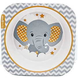 Primo Passi - Bamboo Bowls for Kids - Easy to Clean Eco Friendly, Non Toxic BPA Free, Dishwasher Safe, Perfect Size Toddler Bowls (Little Elephant)