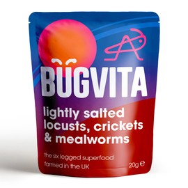 Lightly Salted Locusts, Crickets & Mealworms | 20g | Farmed in the UK | Ready to Eat | For Human Consumption