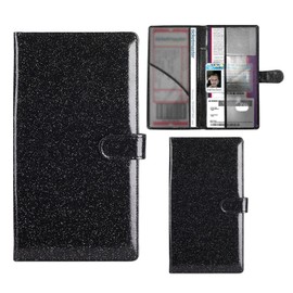 Augeny Car Registration and Insurance Card Holder, Essential Vehicle Card Document Glove Box Compartment Organizer with Magnetic Closure, Car Driver License Cards Holder for Men Women (Marble Black)