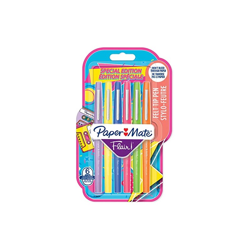 Paper Mate 2180626 Paper Mate Flare Medium Retro 6 Color