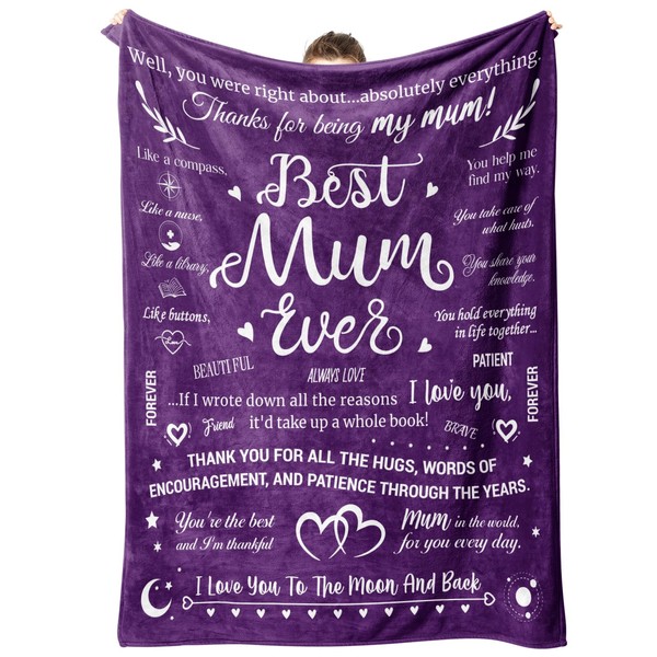 Mum Gifts for Christmas, Blanket Gifts for Mum from Daughter