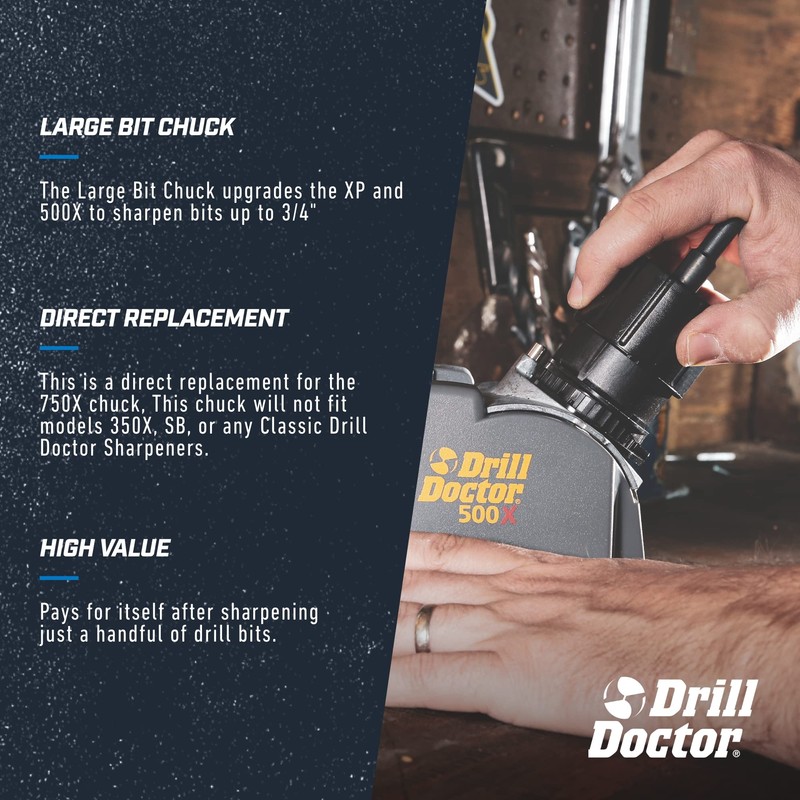 Drill Doctor Large Bit Chuck Sharpen 3/32" to 3/4" Bits