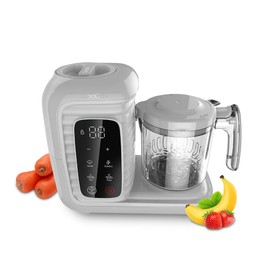 QooQit Plus 7 in 1 Baby Food Maker/Processor for Infants/Toddlers Organic Food Making Machine with Steam Cooker, Blender, Chopper, Defroster, Reheater, Disinfector, Auto Cleaning (CLOUD Color)