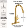 FORIOUS Gold Kitchen Faucet with Pull Down Sprayer, Brushed Brass