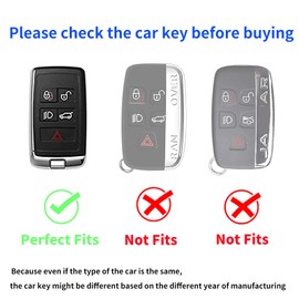 Funda para llavero Land Rover/Jaguar, compatible con Evoque Velar Sport Discovery Freelander2 LR4 Land Rover Sport y Jaguar XF XJ XE F-PACE F-TYPE Smart Key Premium Soft TPU antipolvo protección completa