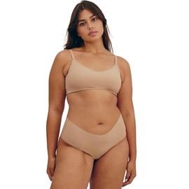 Organic Basics Women's Naked Ribbed Hipster Underwear, Hazelnut