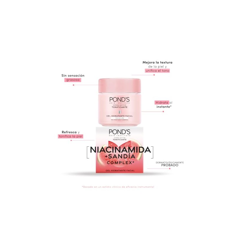 Pond's Cuidado Facial Fruity Hydra Fresh Sandía, Gel Hidratante, 110