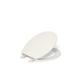 KOHLER K-4775-96 Brevia Round Toilet Seat with Quick-Release Hinges And Quick-Attach Hardware For Easy Clean, Biscuit