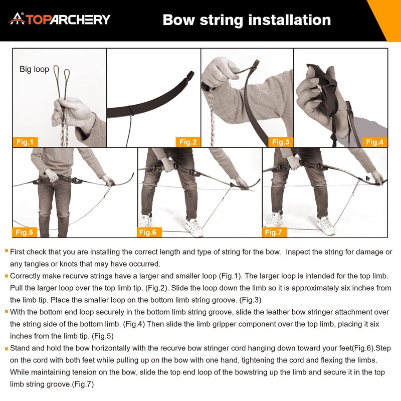 TOPARCHERY 62" Black Hunter Recurve Bow, ILF Interface Shock Absorption