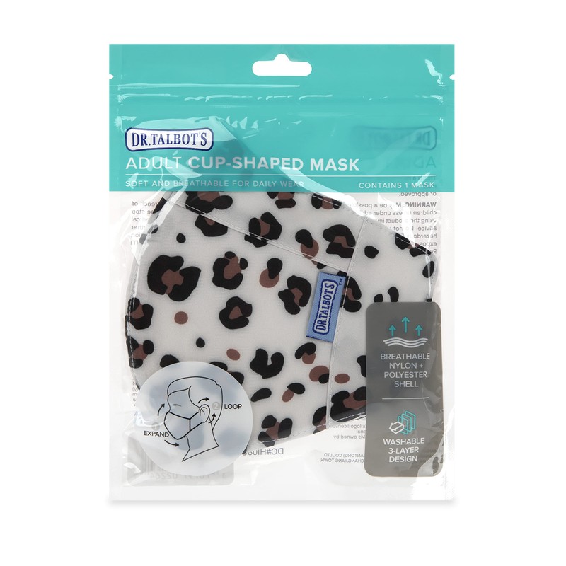 Dr. Talbot's Adult Washable Cup-Shaped Cloth Face Mask for Personal