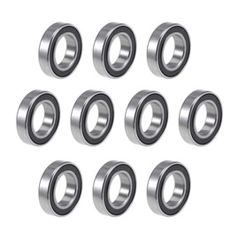 sourcing map 6801-2RS Deep Groove Ball Bearings 12mm x 21mm x 5mm Double Sealed Chrome Steel P6(ABEC3) 10pcs