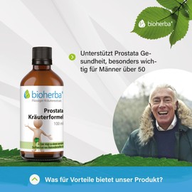 BIOHERBA Prostata Kräuterformel Tropfen – 100ml Tinktur – Unterstützt Makronährstoff-, Säure-Basen- und Kohlenhydrat-Stoffwechsel – Mit Zink und Pflanzenextrakten – PZN 18215818