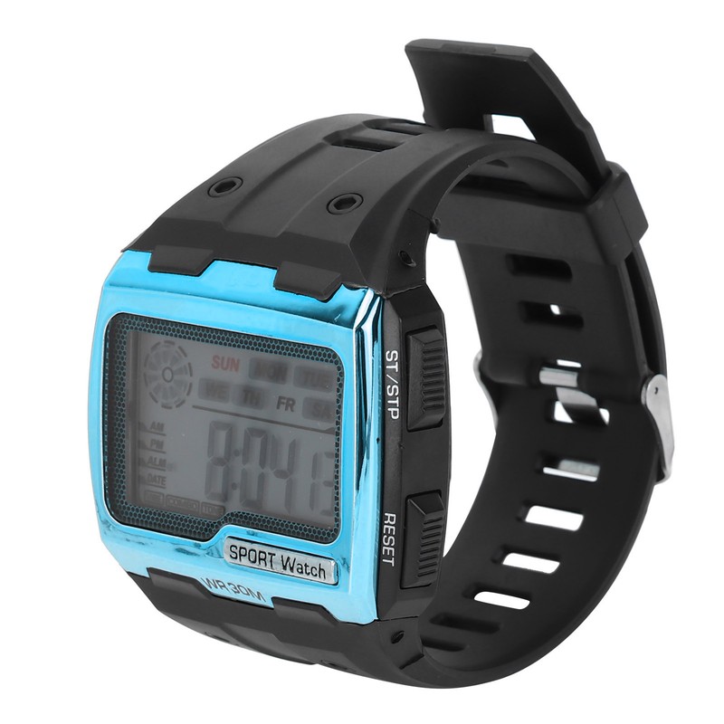 Digital Sports Watch Large Dial Night Light Waterproof Dual Time