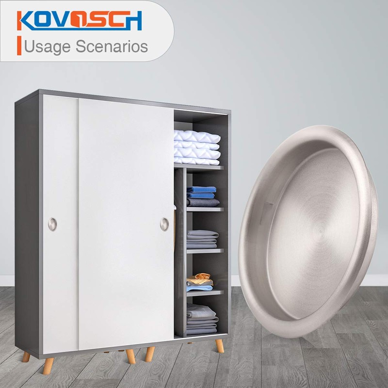 KOVOSCH 6 Pack Closet Door Finger Pull Satin Nickel- 2-1/8”