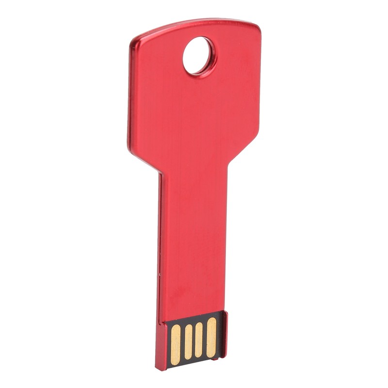 Red USB Flash Drive Aluminum Alloy Key Shape Memory U
