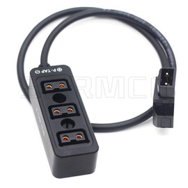 SZRMCC D-tap Male to 3 Port P-tap Hub Metal Splitter Power Cable with Screw Holes for ARRI RED Camera Accessories (Black)