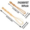 Handmade Wood Whisks for Cooking - 5.7In Natural Bamboo Whisk,