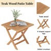 Yardgrace Teak Wood Square Patio Side Table, Folding Outdoor Side