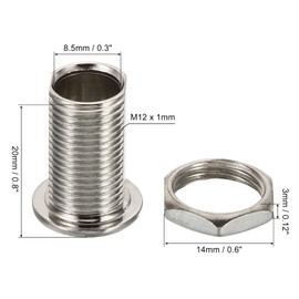 PATIKIL M12x20mm Round Head Hollow Screw Bolts, 2 in 1 / 30Pieces Through Hole Bolt Chandelier Fasteners with Hex Nut