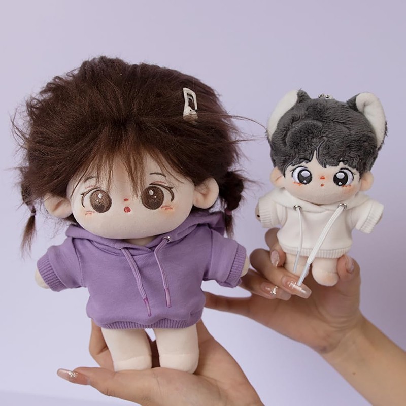 niannyyhouse 15cm stuffed toy clothing Stretch Solid Color Sportswear Hoodie