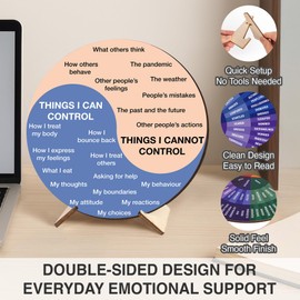 BOYESE Feelings Wheel Therapy Office Desk Decor, Double Sided Emotion Wheel Chart for Mental Health Decor, Counseling Office Must Haves, Therapist Gifts, Mental Health Feelings Chart (Wheel 10)