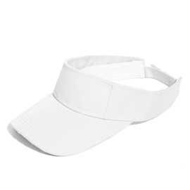Lopsity Unisex Sun Visor Cap Adjustable Sport Sun Visor Hats Cap for Women and Men When Golf,Tennis,Running,Beach Volleyball (White)