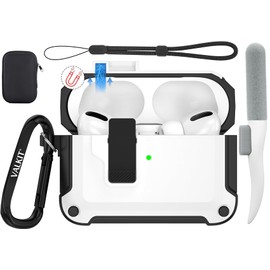 Valkit Compatible Airpods Pro 2nd/1st Generation Case Cover with Cleaner Kit, Military AirPod Pro 2 Case with Lock & Lanyard Cool Shockproof Protective Case for Airpod Pro Gen 2nd/1st(2023/2022/2019)