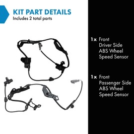TRQ Front ABS Wheel Speed Sensor Set Compatible with 1996-2002 Toyota 4Runner 1998-2000 Tacoma