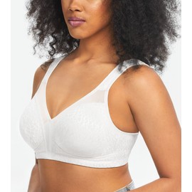 HACI Women's Minimizer Bra Full Coverage Non Padded Wirefree Plus Size for Large Bust Support Seamless(White,48D)