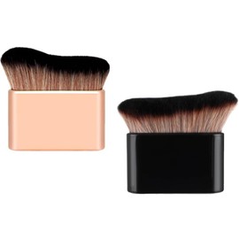 2PCS Body Tanning Brush，Multi Functional Body Makeup Brush with Soft Bristles，Large Kabuki Foundation Body Makeup Brush for Fake Tan Face,Body & Leg Makeup(Rose gold, Bright black)