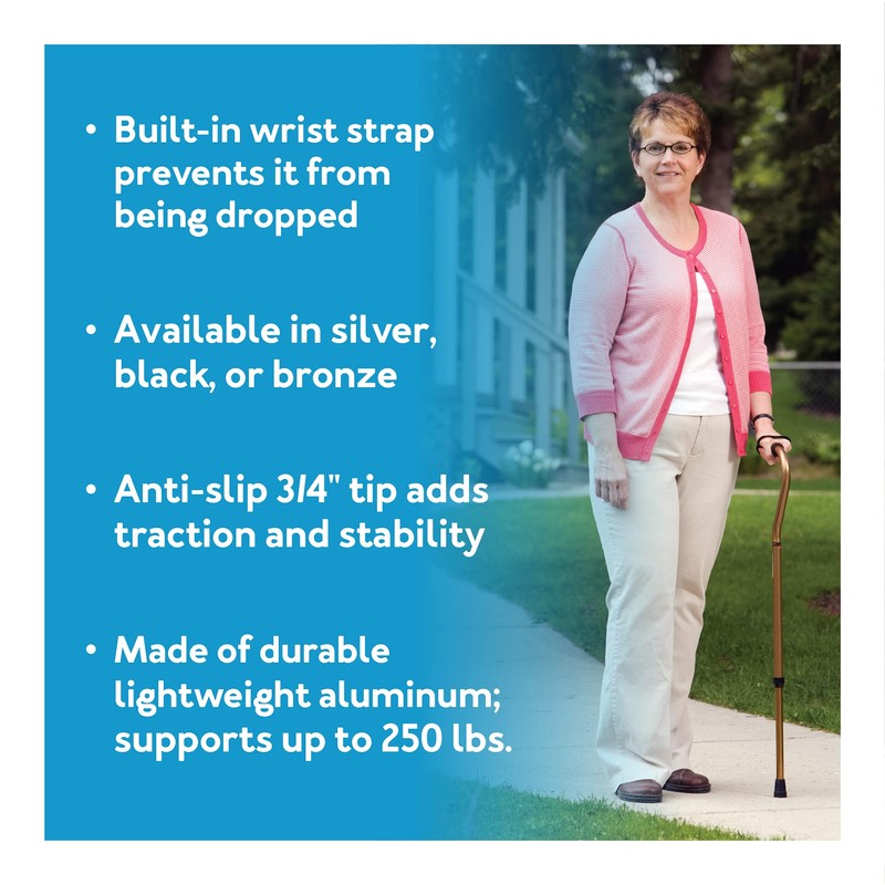 Carex Aluminum Offset Cane with Soft Cushioned Handle - Adjustable