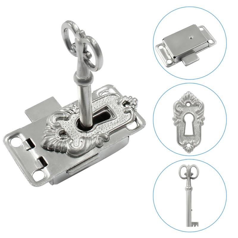 Hitefu 2 Sets Skeleton Key Lock Antique Cabinet Cupboard Furniture