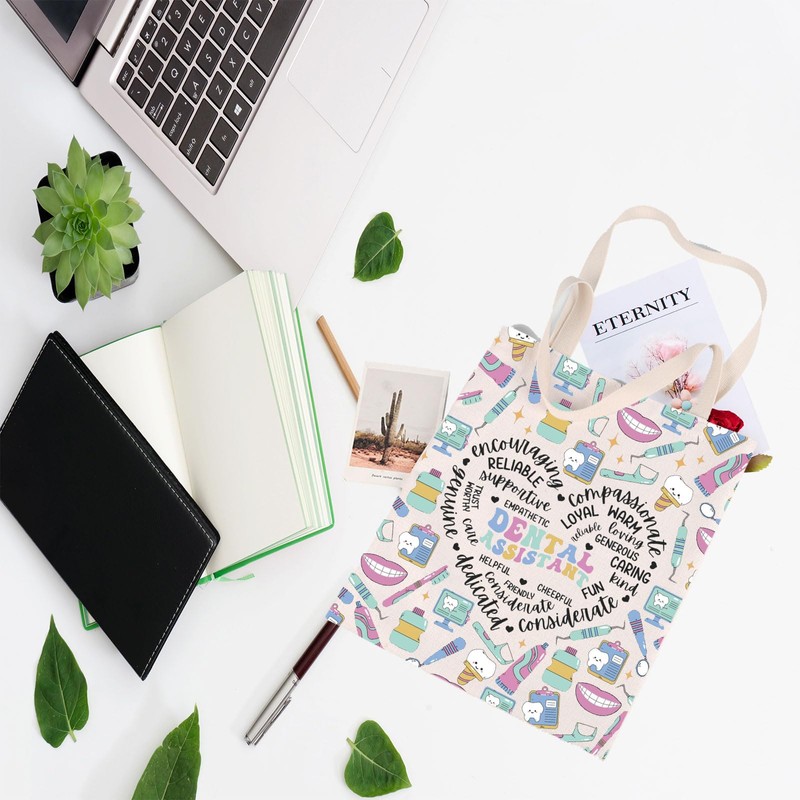 FEELMEM Dental Assistant Gift DA Gift Dental Assistant Canvas Tote