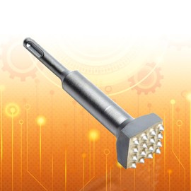 SDS Plus Chisel, 40cr Electric Flower Hammer Drill, Stick Chisel with Round Handle, 16 Teeth, Square Head for Concrete, Slate, Bridges, Granite Tiles