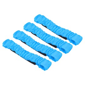 PATIKIL 3 Legged Race Bands, 4 Pack Elastic Tie for Outdoor Birthday Party Field Day Carnival Relay Game, Blue