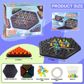 Morofme Chain Triangle Chess Board Game Strategy Game Table Puzzle Game for Children and Adults Family Game Parent-Child Interactive Logic Chess Rail Toy