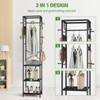 ELYKEN Coat Rack Freestanding, Hall Tree with 3 Storage Shelves