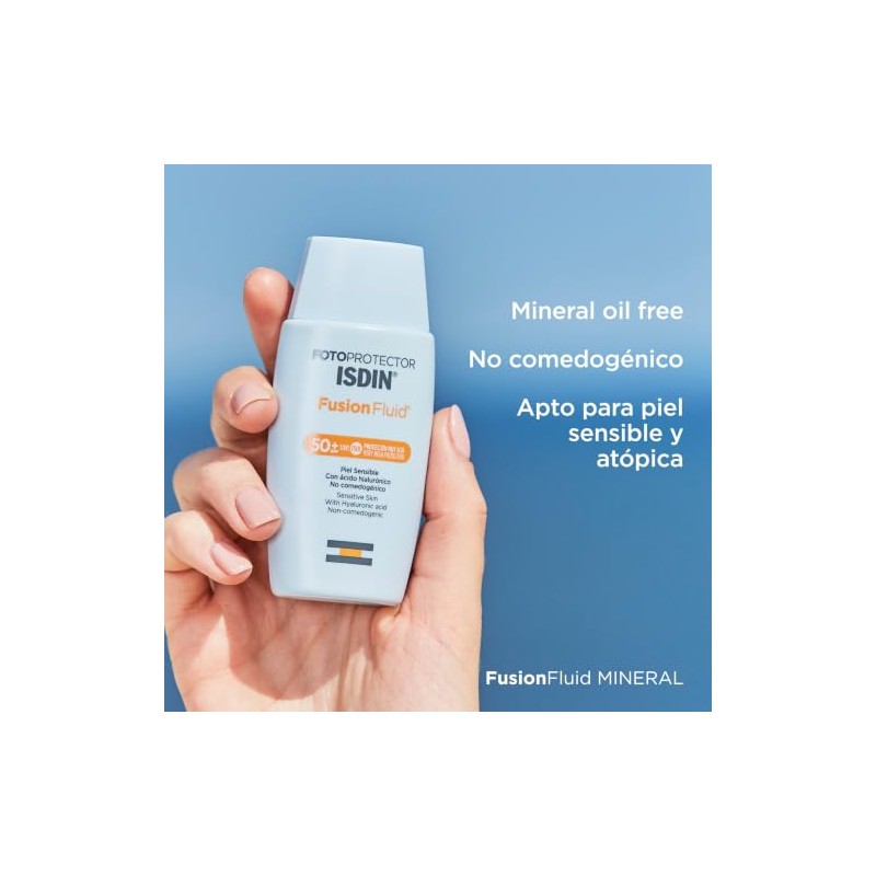 Isdin Fotoprotector Fusion Fluid Spf 50+, Protector Solar Facial, Innovadora